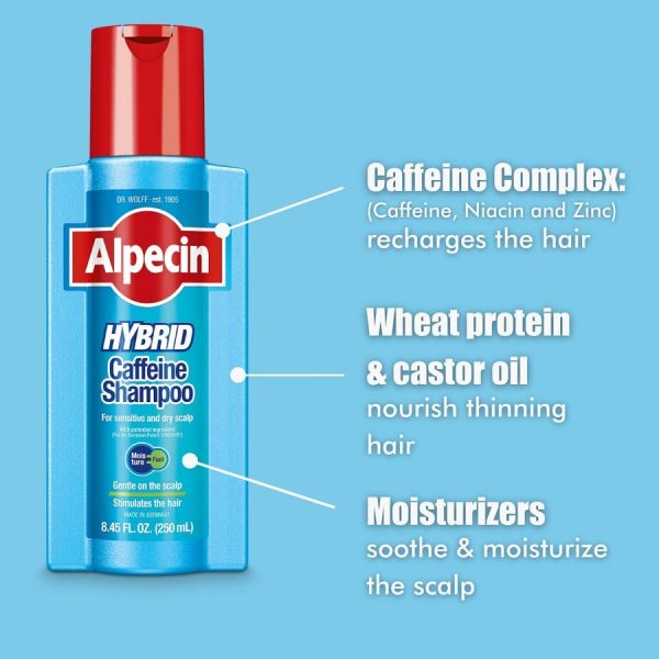 شامپو ضدریزش و آبرسان هیبرید کافئین آلپسین Alpecin Hybrid Caffeine